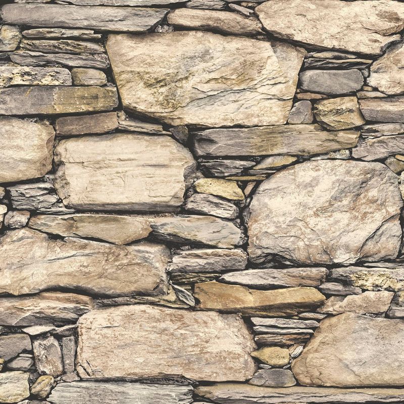 NuWallpaper Hadrian Stone Wall Peel & Stick Wallpaper Sand Stone