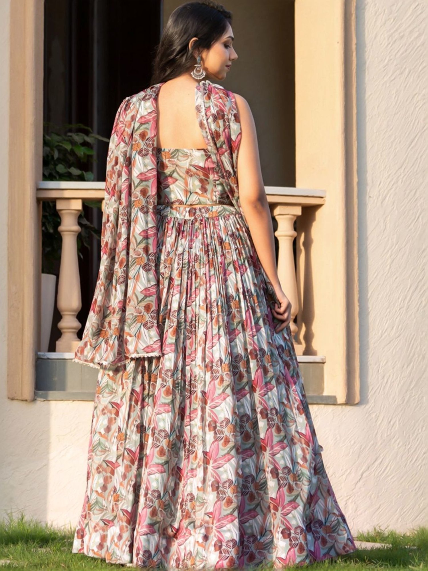 HOUSE OF JAMOTI Multicolored Printed Lehenga Choli Set With Dupatta