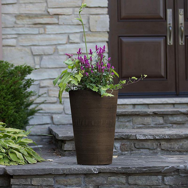 Algreen Valencia All-Natural 16.75-Inch Diameter by 24-Inch Tall Inside/Outside Decorative Planter Pot, Brown