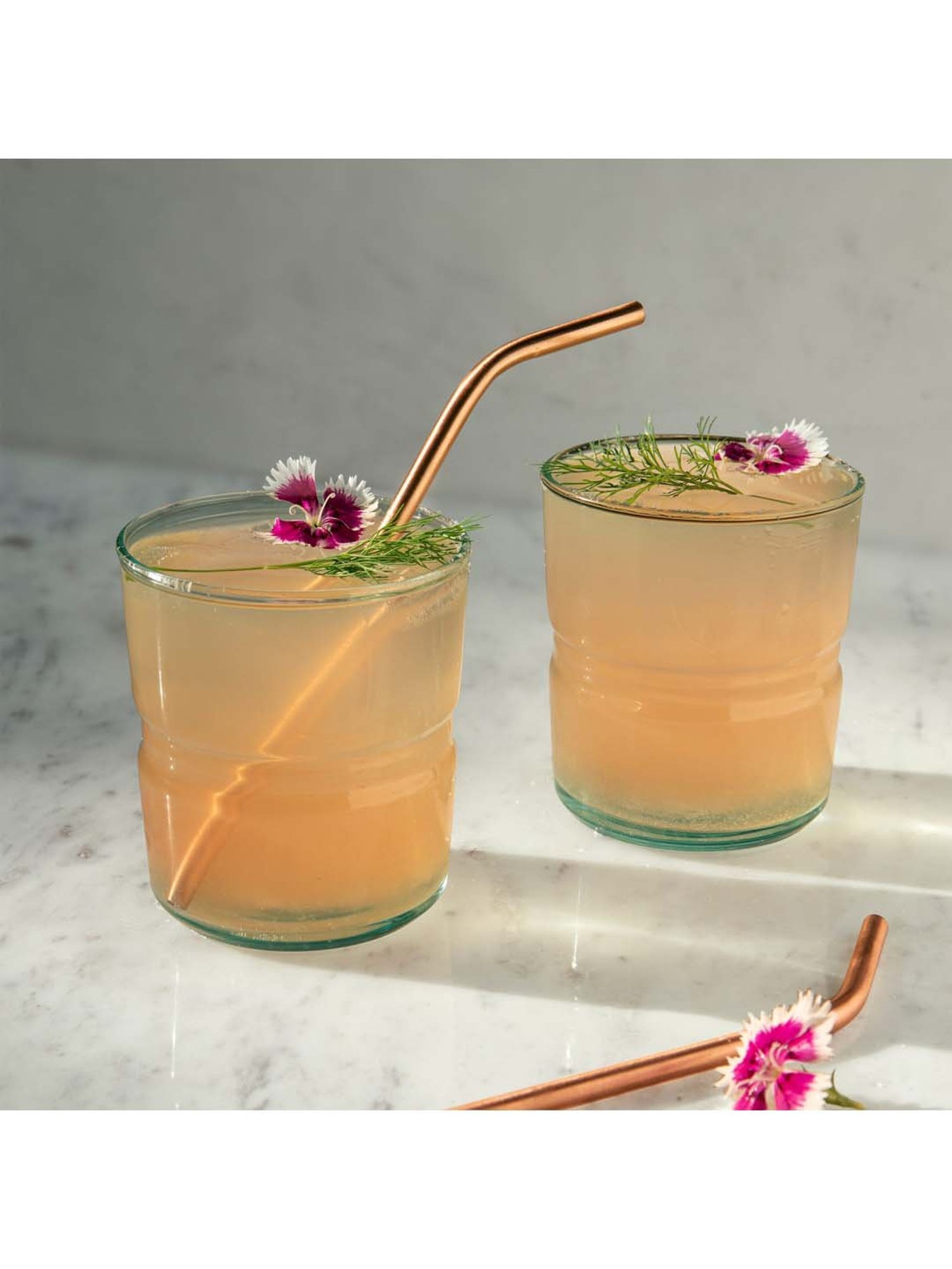 Ellementry 'Jove' Blue & Transparent Glass 8.25 cm Tumbler (0.35 L) - Set of 2