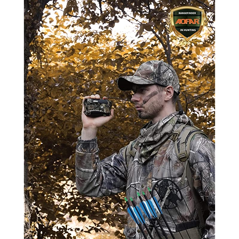 HX-1200T Range Finder for Hunting Archery, 1200 Yards with Angle and Horizontal Distance, Shooting Wild Waterproof Coma Rangefinder, 6X 25mm, Range and Bow Mode, Free Battery Gift Package