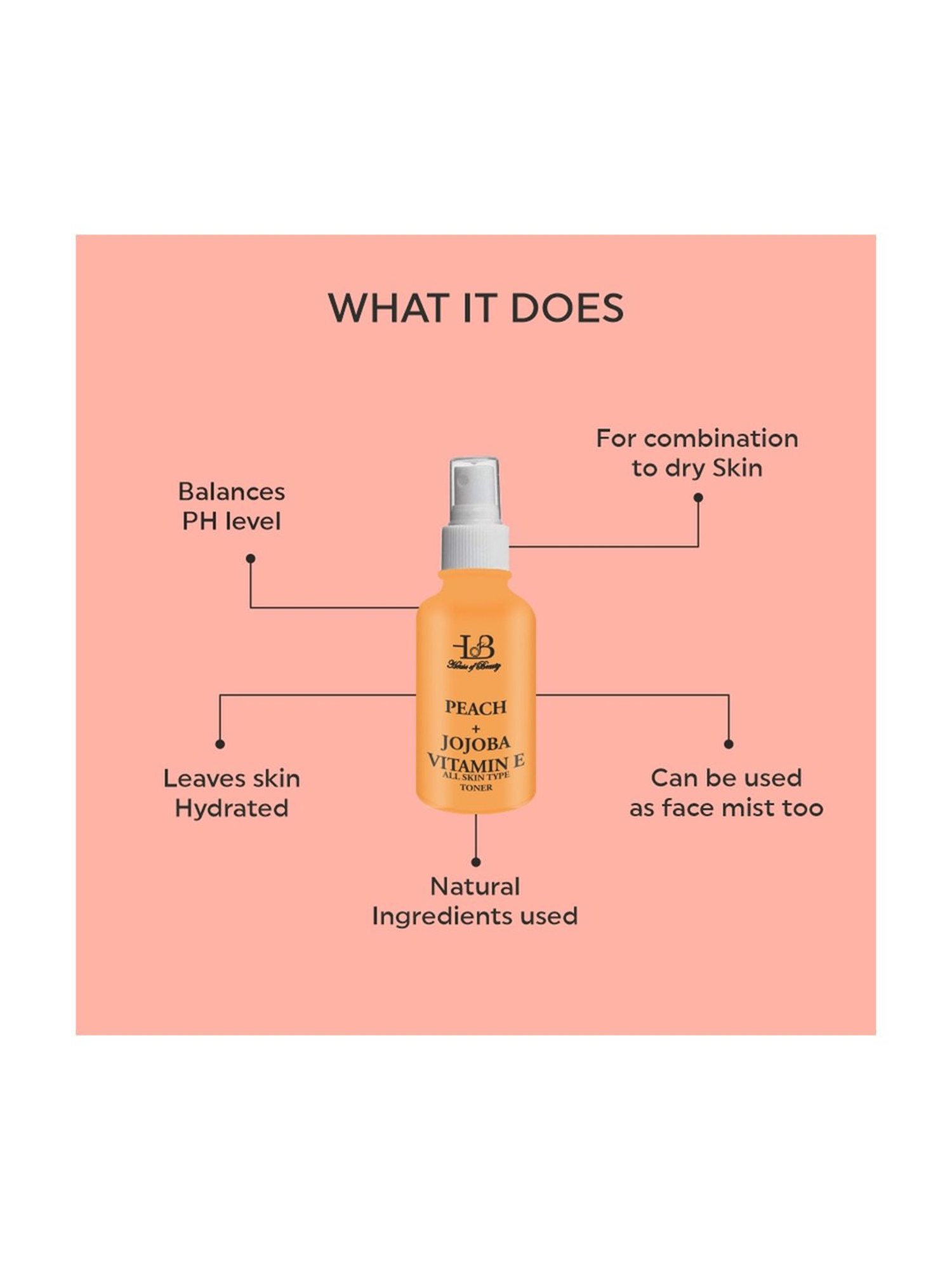 House of Beauty Peach + Jojoba Toner - All Skin Type - 30 ml