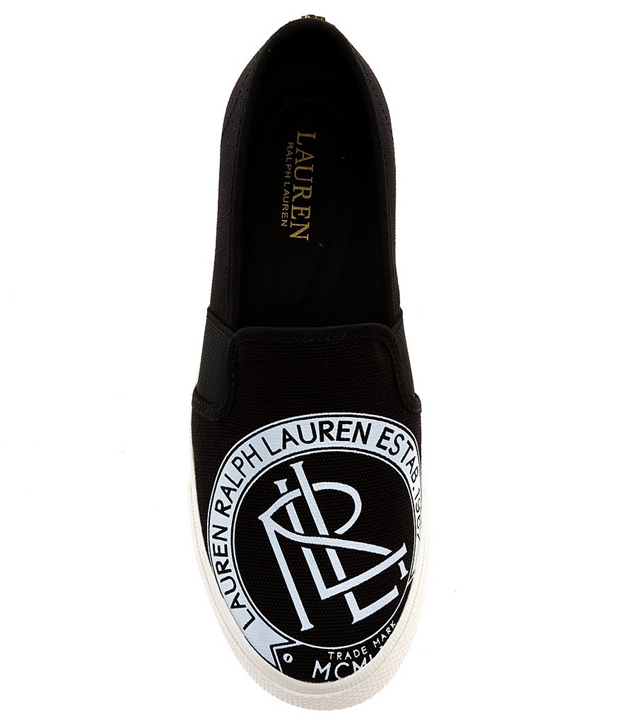Lauren Ralph Lauren Jinny Logo Detail Canvas Slip-On Sneakers