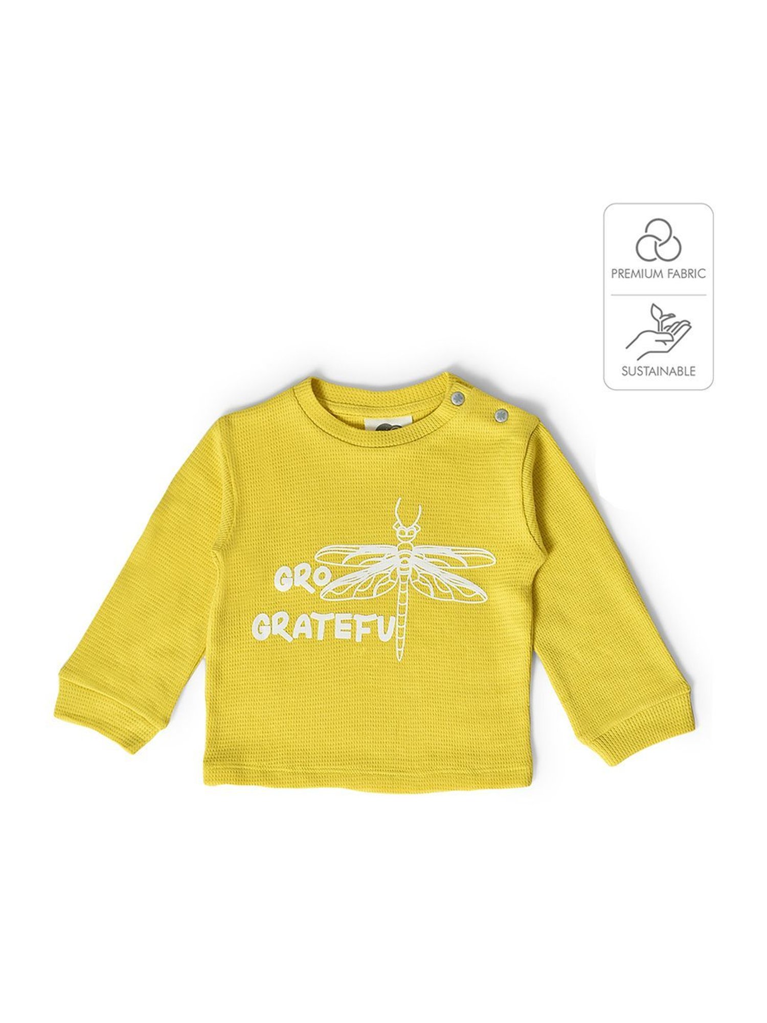 MiArcus Kids Yellow Cotton Printed Full Sleeves Sweatshirt