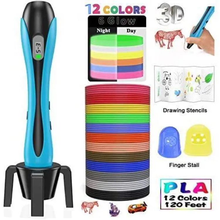 Girls Toys Age 8 9 10 11 12 Year Old Girl Gifts,3D Printing Pen 3D Pen Filament for Kids Adults Arts and Crafts for Kids Age 8 Gifts for 8 9 10 11 12 Year Olds Easter Gifts for Children Blue