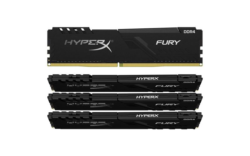 HyperX Fury 64GB DDR4 SDRAM Memory Module - For Desktop PC - 64 GB (4 x 16 GB) - DDR4-2400/PC4-19200 DDR4 SDRAM - CL15 - 1.20 V - Unbuffered - 288-pin