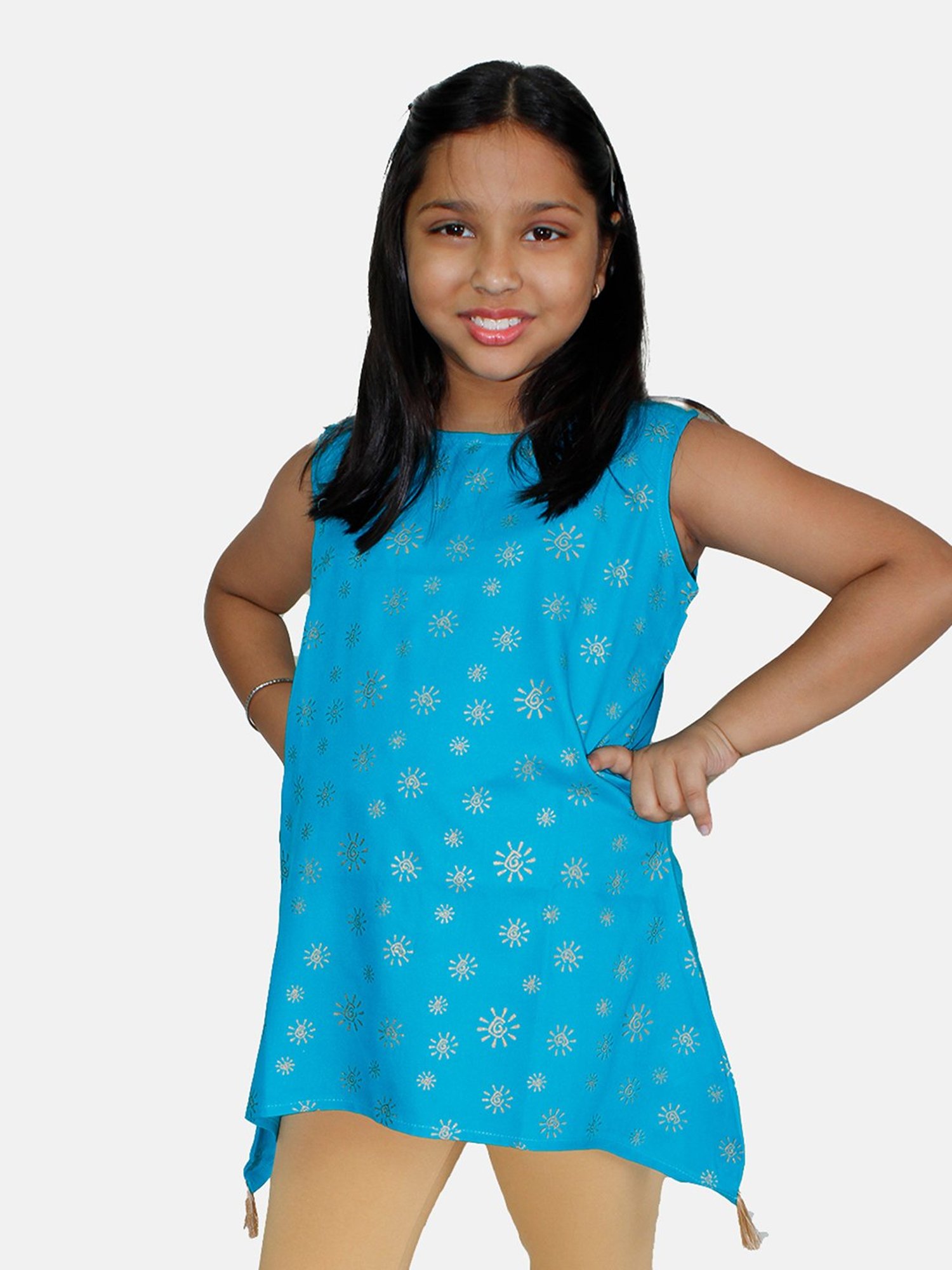 Peppermint Kids Navy Regular Fit Kurta Set