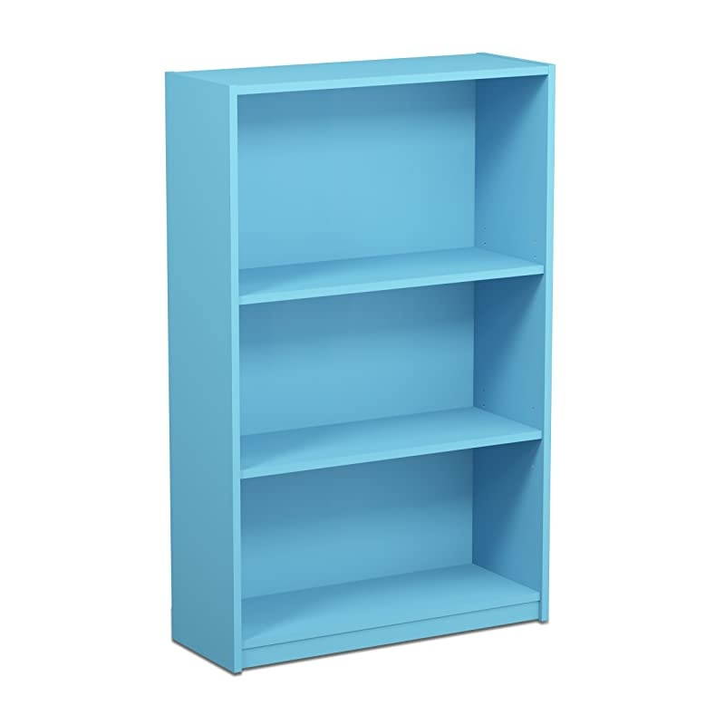 JAYA Simple Home 3Tier Adjustable Shelf Bookcase Light Blue
