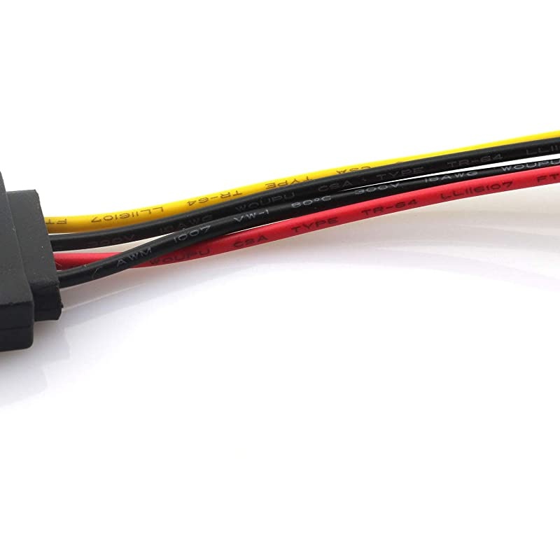 4pcs SATA 15Pin Male to IDE Molex 4Pin Female HDD Extension Power Adapter Cable for Serial ATA Hard Drives and CD ROM Drives 20cm