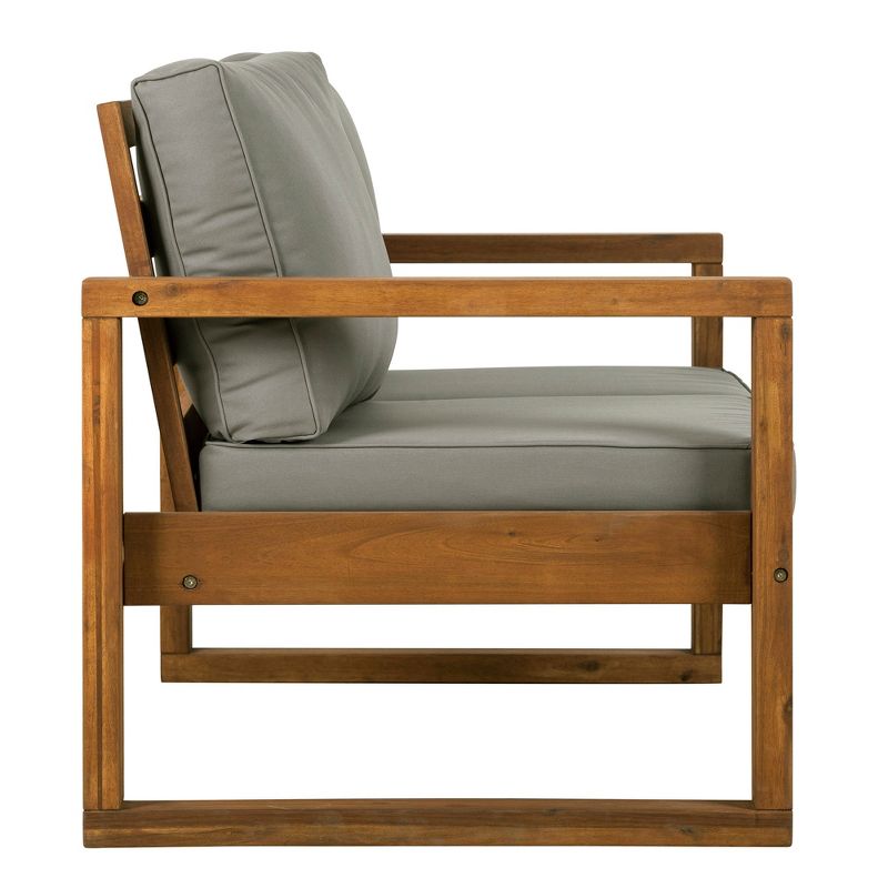 Open Side Love Seat with Cushions Brown - Saracina Home