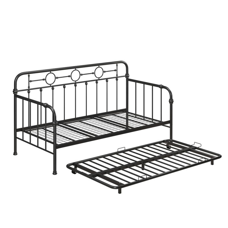 Little Seeds Willow Metal Twin Daybed and Twin Trundle Set, Black