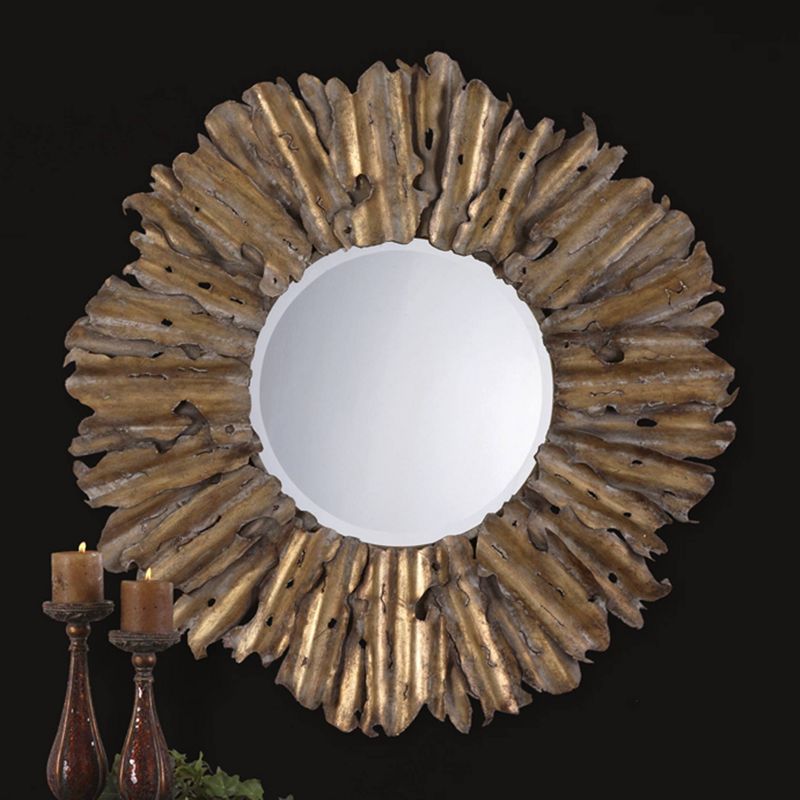 Sunburst Hemani Antique Gold Decorative Wall Mirror - Uttermost