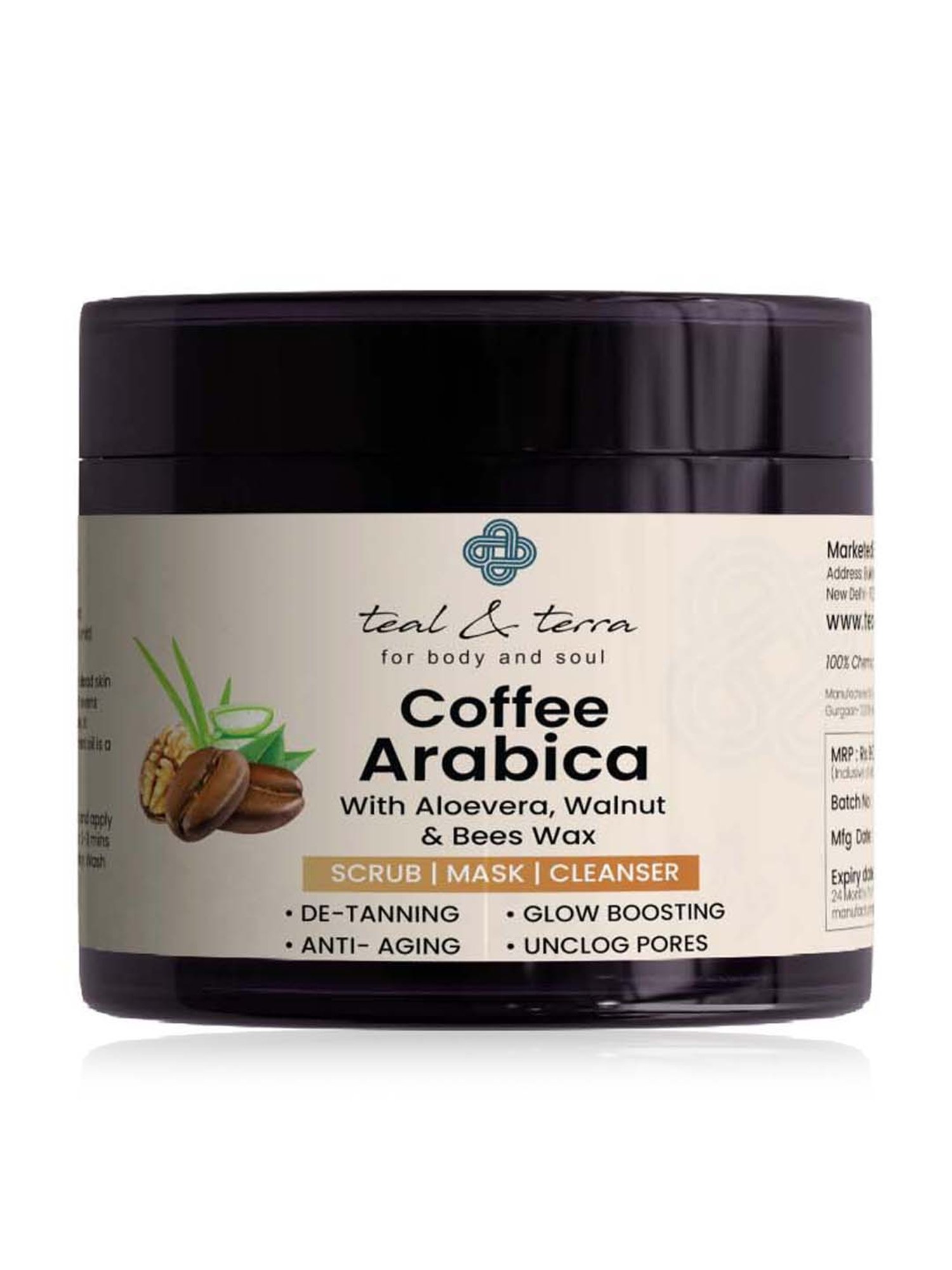 Teal & Terra 3-In-1 Face Mask Coffee Arabica - 100 gm
