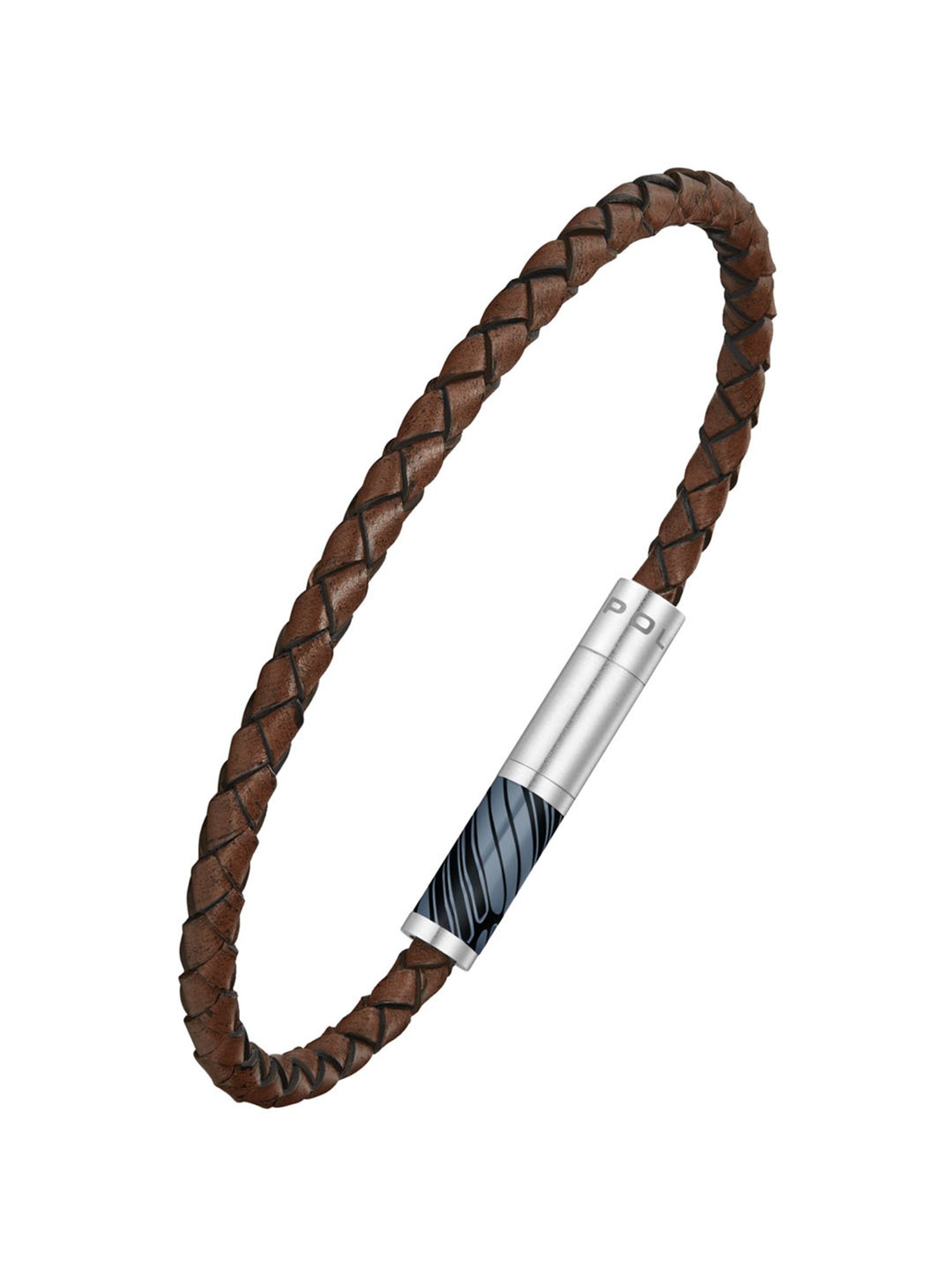 Police Plaint Emblem Brown Casual Bracelet for Men