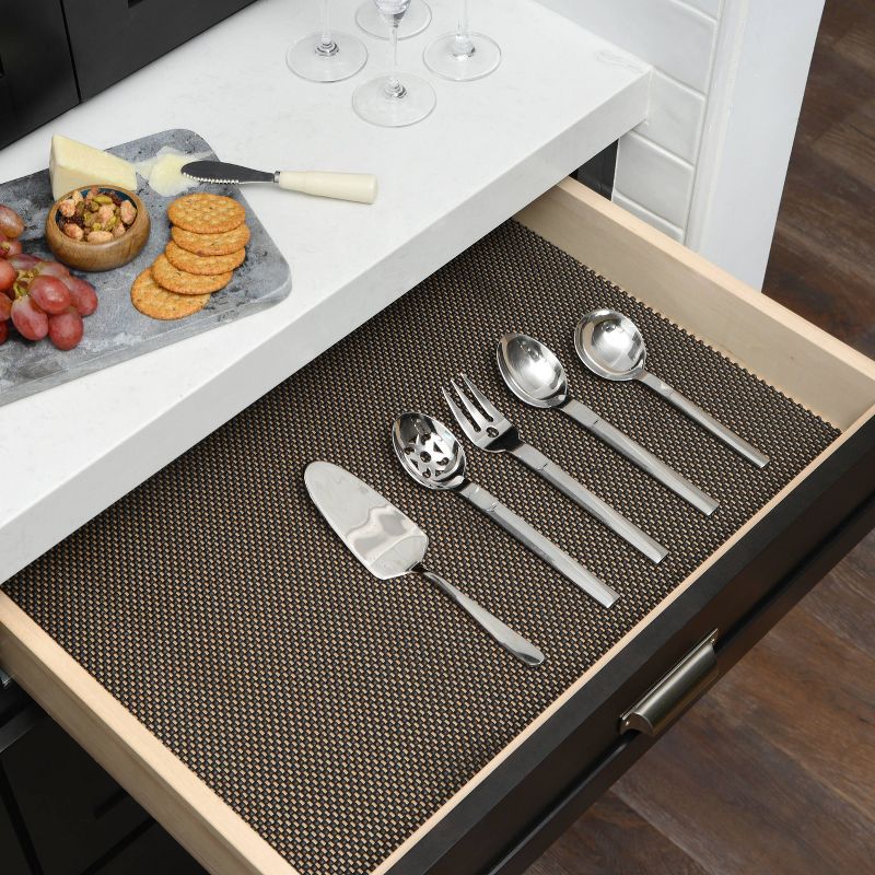 Con-Tact Brand Grip Premium Non-Adhesive Shelf Liner- Thick Grip Black (18''x 8')