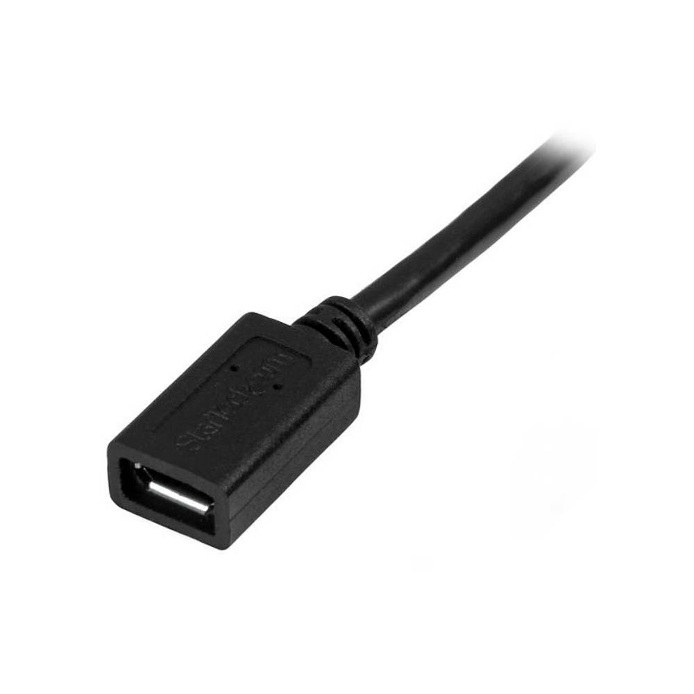 StarTech.com 0.5m 20in Micro-USB Extension Cable - M/F - Micro USB Male to Micro USB Female Cable
