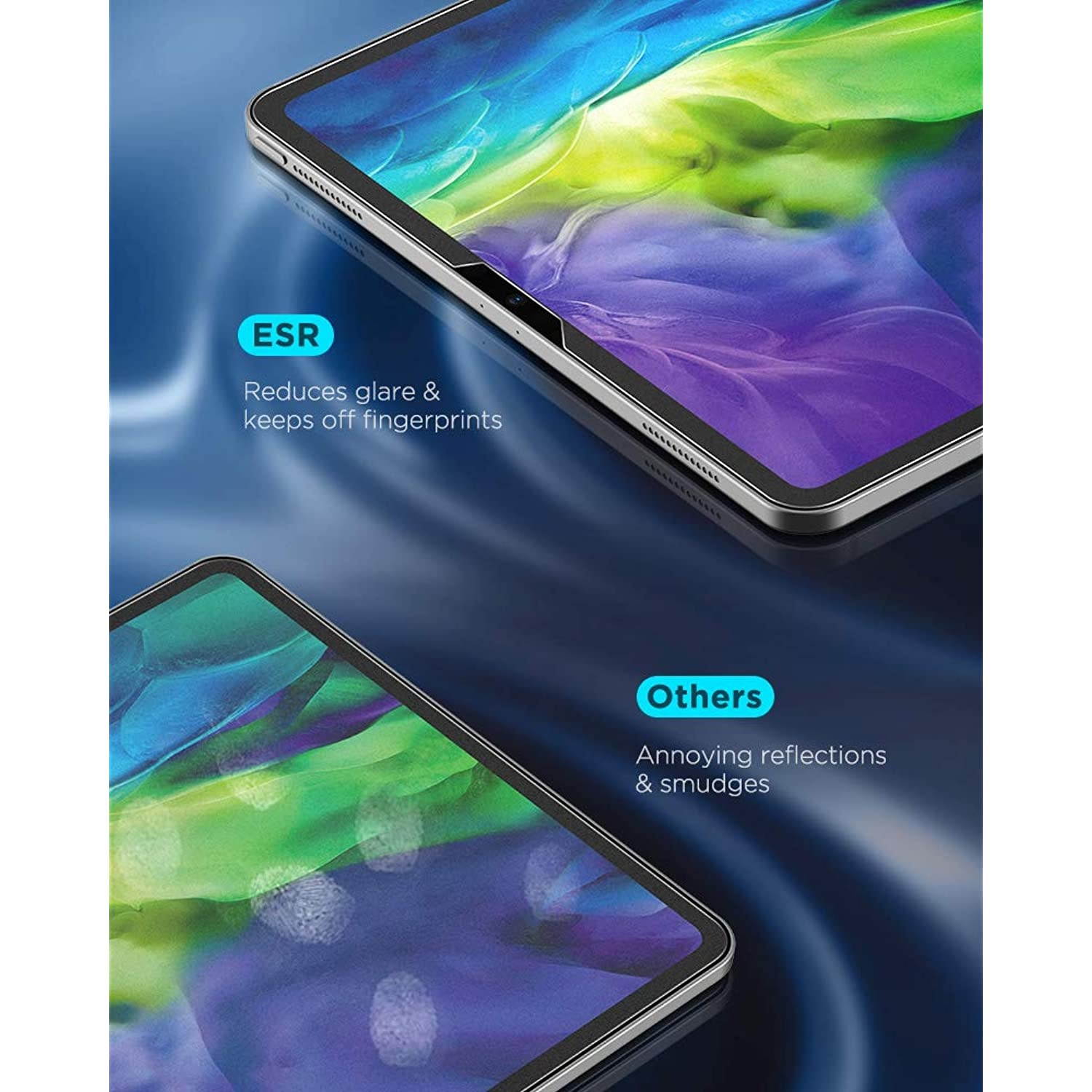 ESR 2-Pack Paper-Feel Screen Protector for iPad Pro 11" 2018, Supports Pencil, Write and Draw Like on Paper, Anti-Glare Matte PET Film (Not Glass) for iPad Pro 11 inch 2018