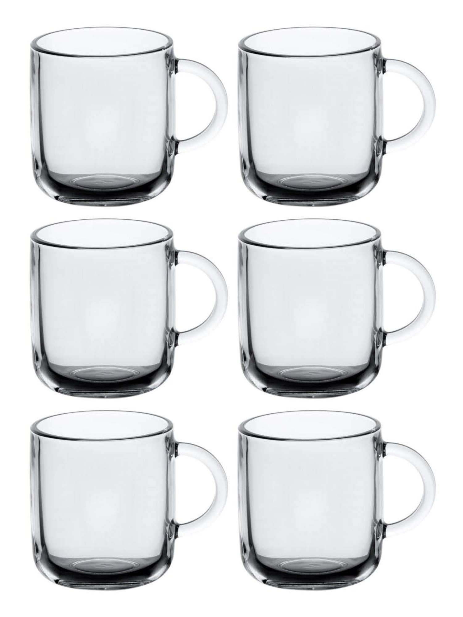 Pasabahce Transparent Glass Mug (0.245 L) - Set of 6