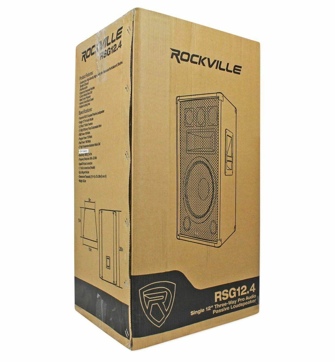 RSG12.4 12&rdquo; 3-Way 1000 Watt 4-Ohm Passive DJ/Pro Audio PA Speaker