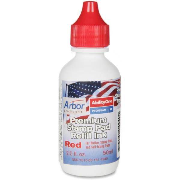 Stamp Pad Refill Ink Applicator Bottle 2 oz. Red