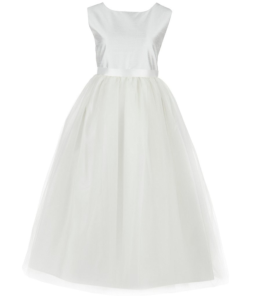 Us Angels Big Girls 6-14 Sleeveless Madison Embroidered Horsehair Communion Dress