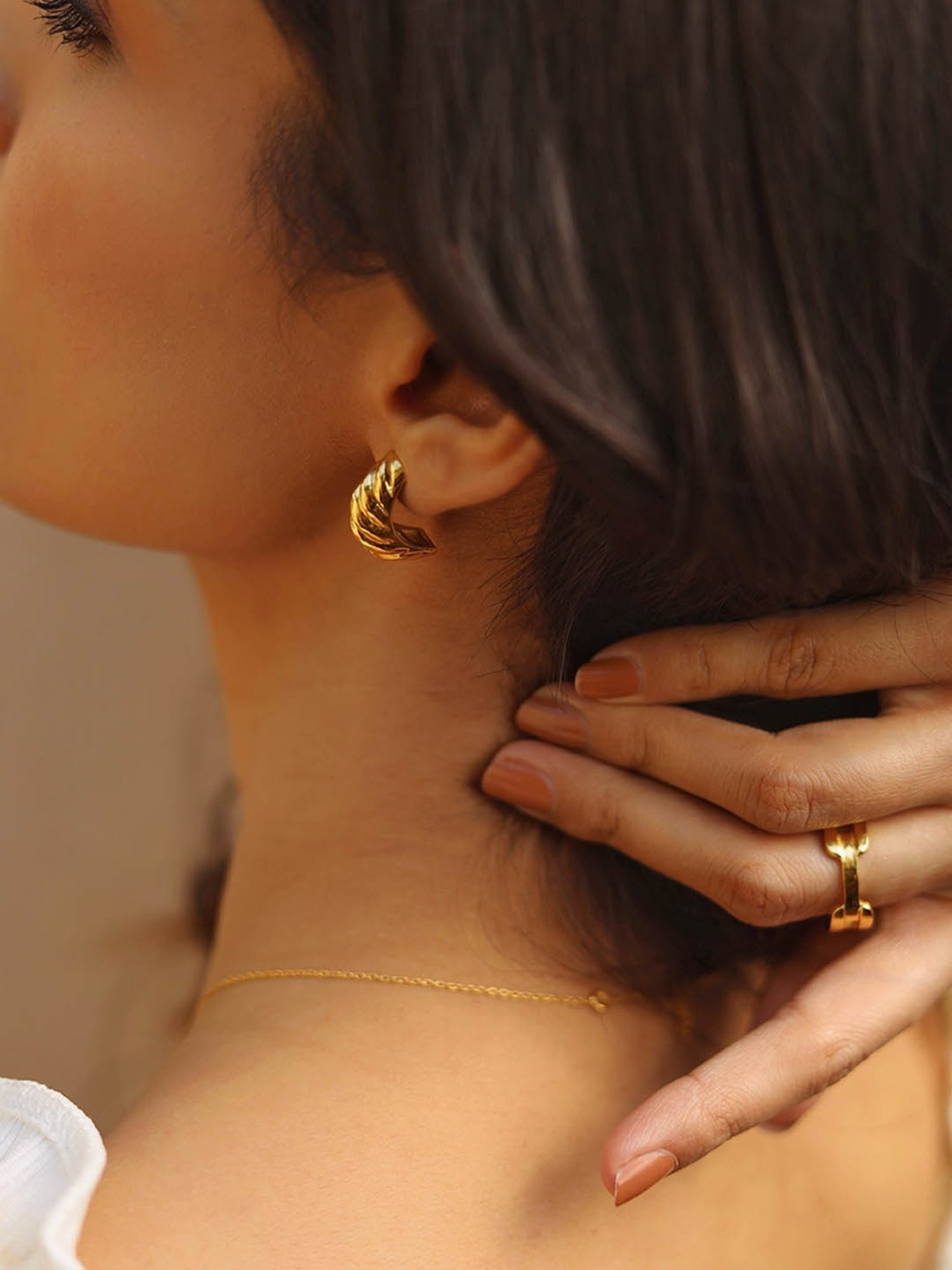 Perfectly Average Croissant Studs for Women & Girls