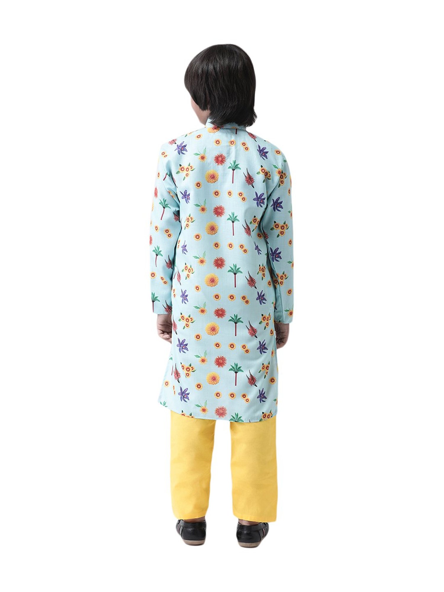 Hangup Kids Multicolor Cotton Floral Print Kurta & Pyjamas