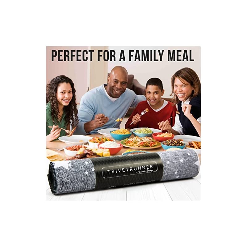 Decorative Trivet and Kitchen Table Runners Handles Heat Up to 300F, Anti Slip, Hand Washable, and Convenient for Hot Dishes and Pots,Hand Washable (Gray Trail Stars)