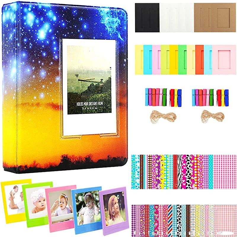 2x3 Inch Photo Paper Film Album Set for Fujifilm Instax Mini Camera Polaroid Snap Z2300 SocialMatic Instant Cameras Zip Instant Printer Starry Sky2 64 Pockets