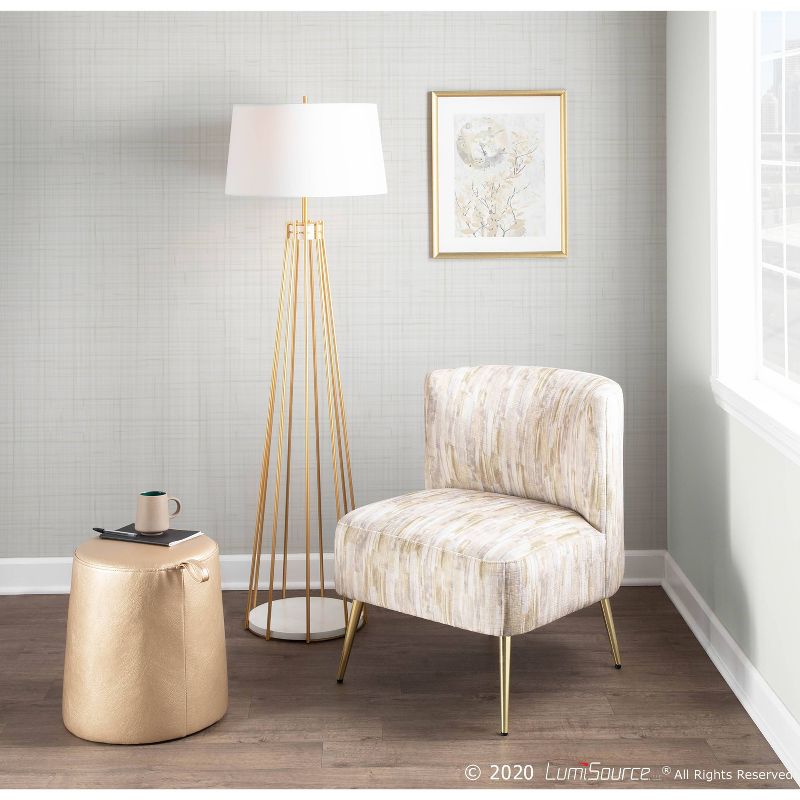 Canary Contemporary Floor Lamp with Metal Shade White (Includes LED Light Bulb) - LumiSource