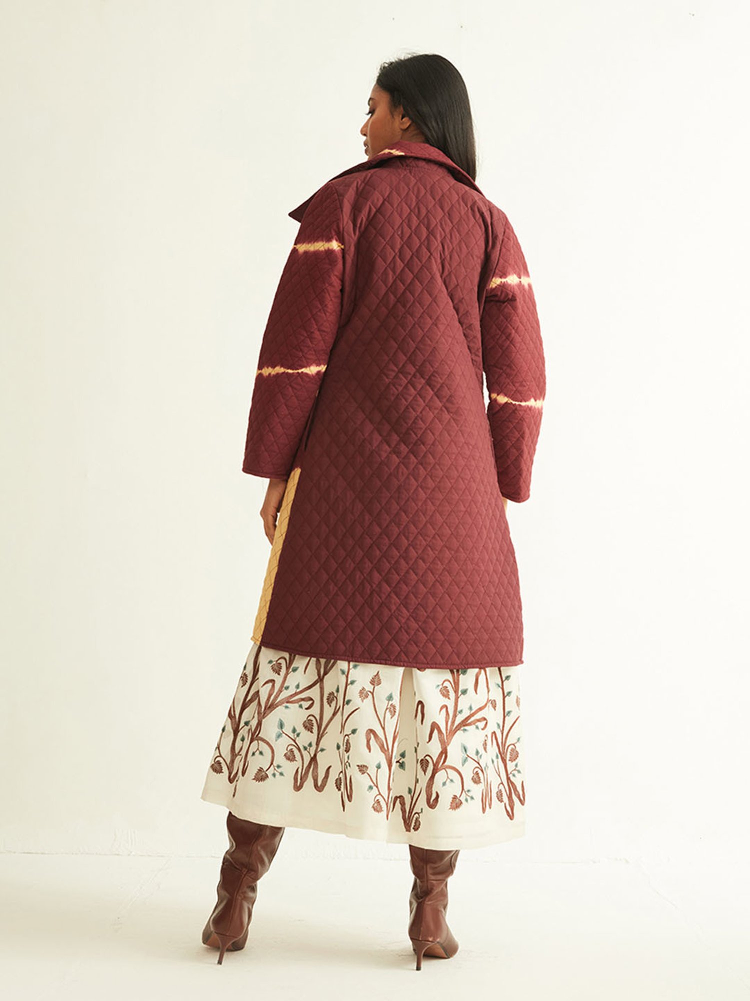 ANCESTRY Maroon Quilted Jacket