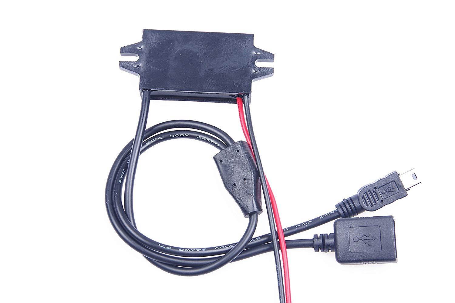 KNACRO DC-DC Convert Step-down power supply module 12V/24V 8~35V to 5V 3A USB female+ mini USB output Waterproof