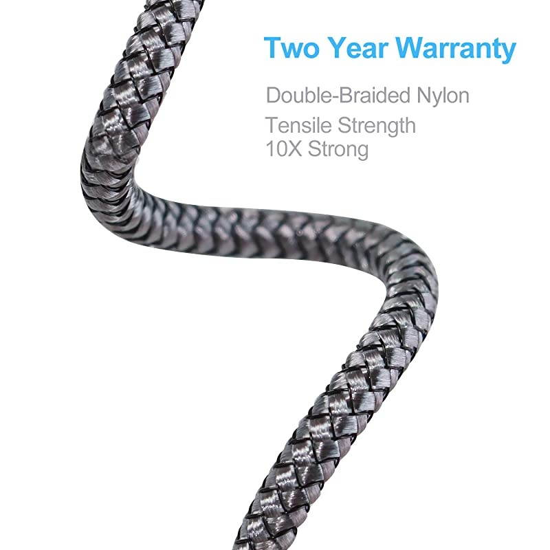 Duty 6FT 3Pack Charger Cable, 6 Foot Braided Fast Charging Cords Long USB Cable Compatible with iPhone 11 Pro Max/X/XS/XR/8 Plus/7 Pus/ 6s Plus/5 SE/Pad Mini/Air Case