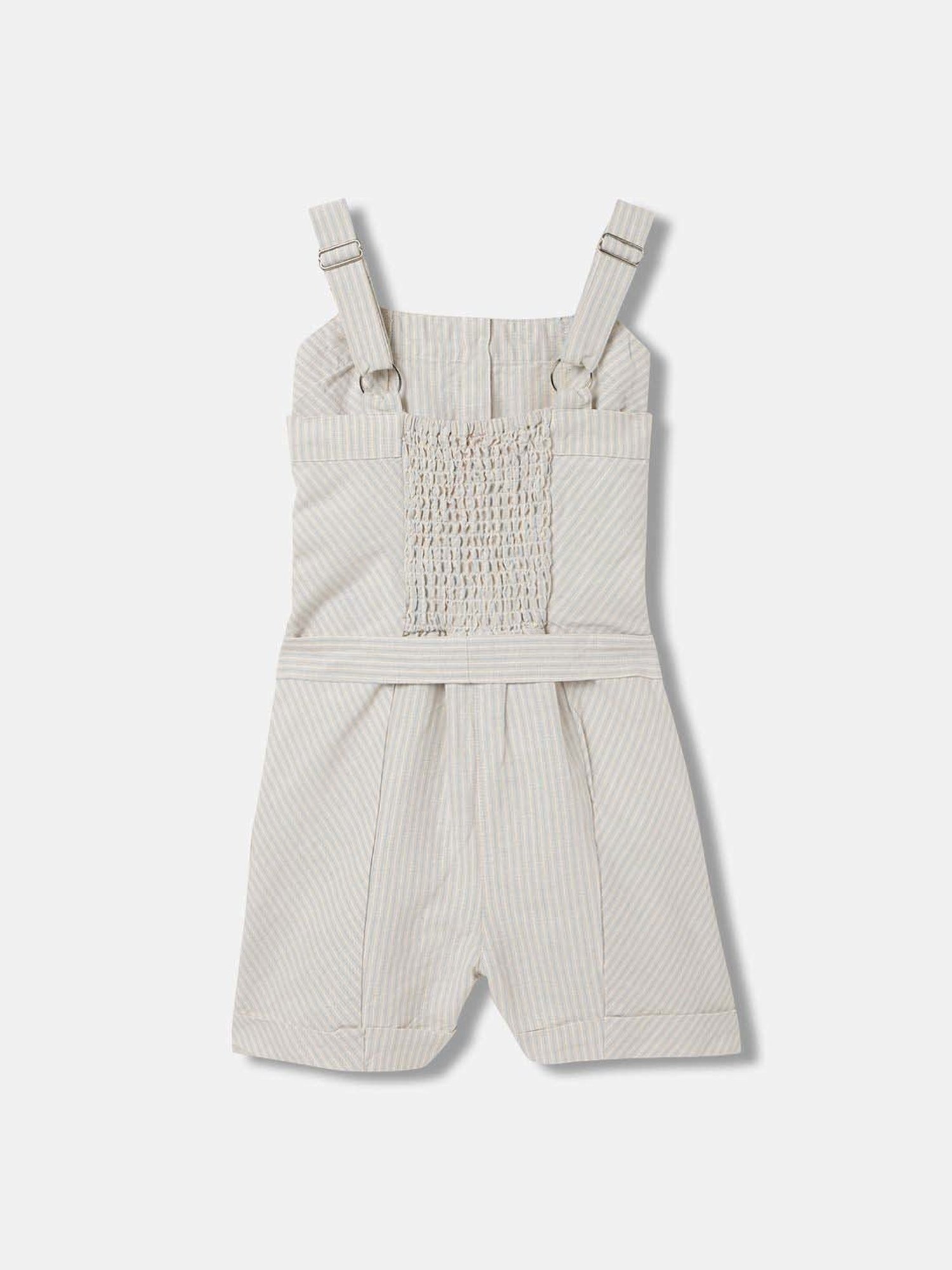 Blue Giraffe Kids Beige Cotton Jumpsuit
