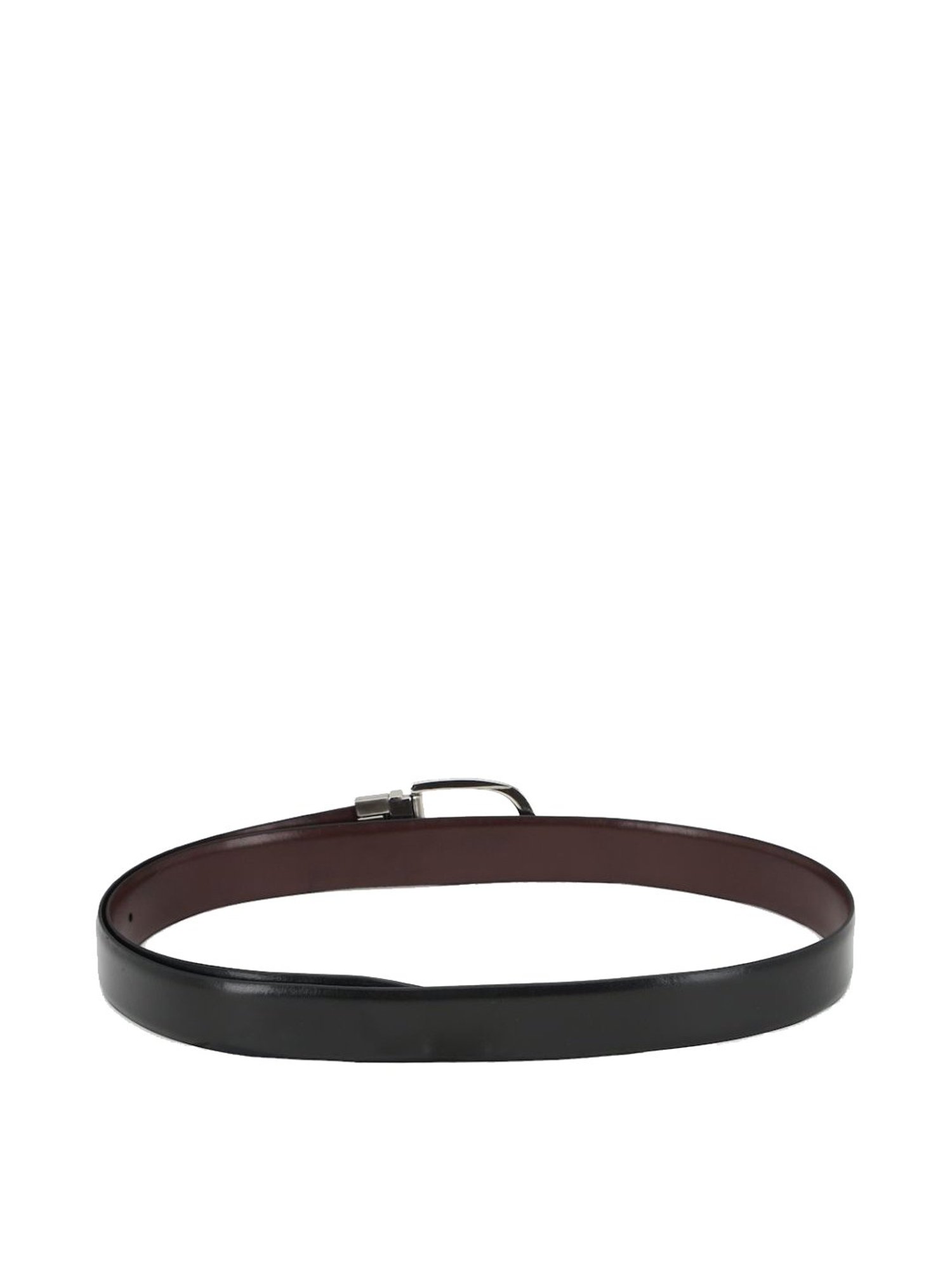 Louis Philippe Black Leather Reversible Belt for Men