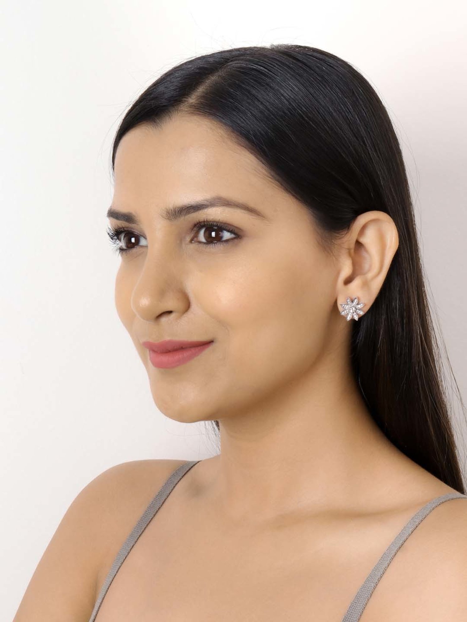 Ornate Jewels 92.5 Sterling Silver Flower Power Earrings for Women