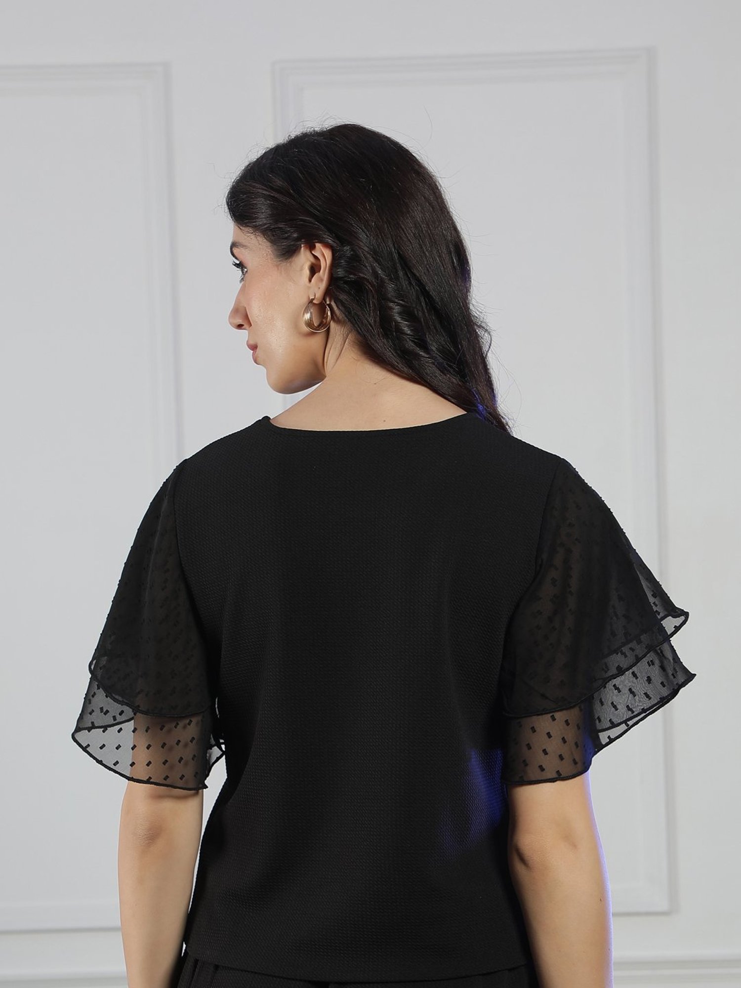 NEUDIS Black Polyester Top