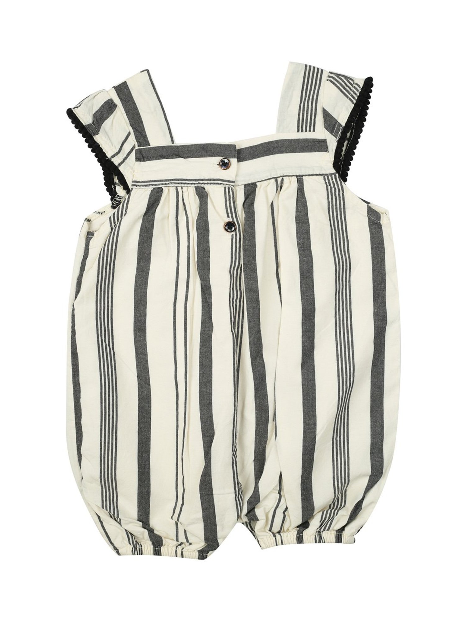 Mee Mee Kids Off-White & Grey Printed Playsuit