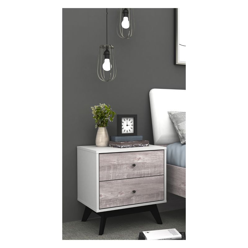 Crislana Nightstand - White/Weathered Gray - Buylateral