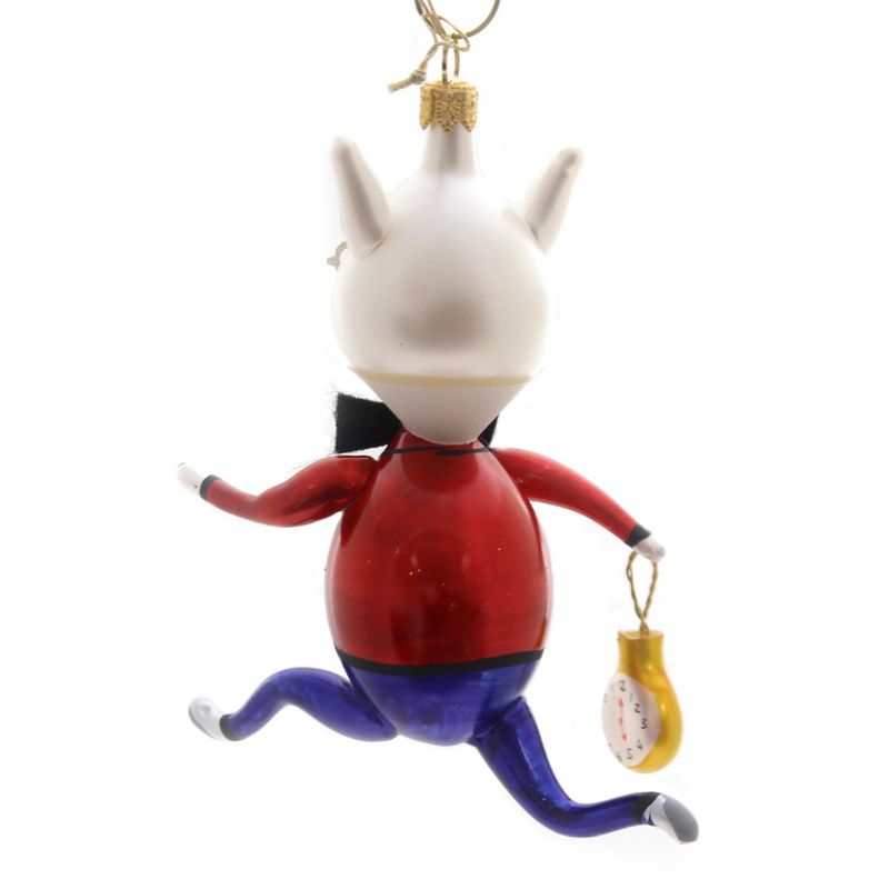 Italian Ornaments 5.0" White Rabbit With Watch Alice Wonderland Italian  -  Tree Ornaments