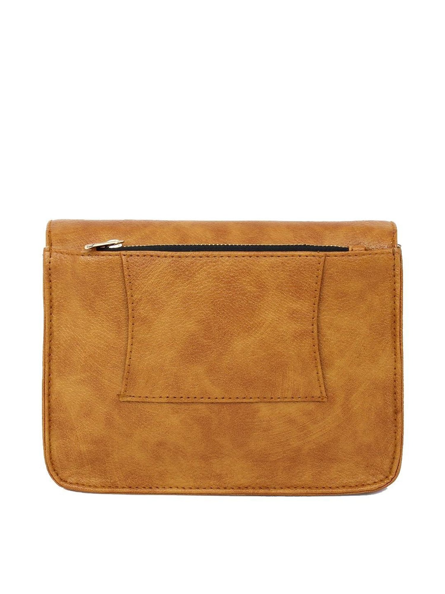 Spice Art Tan Solid Medium Sling Handbag