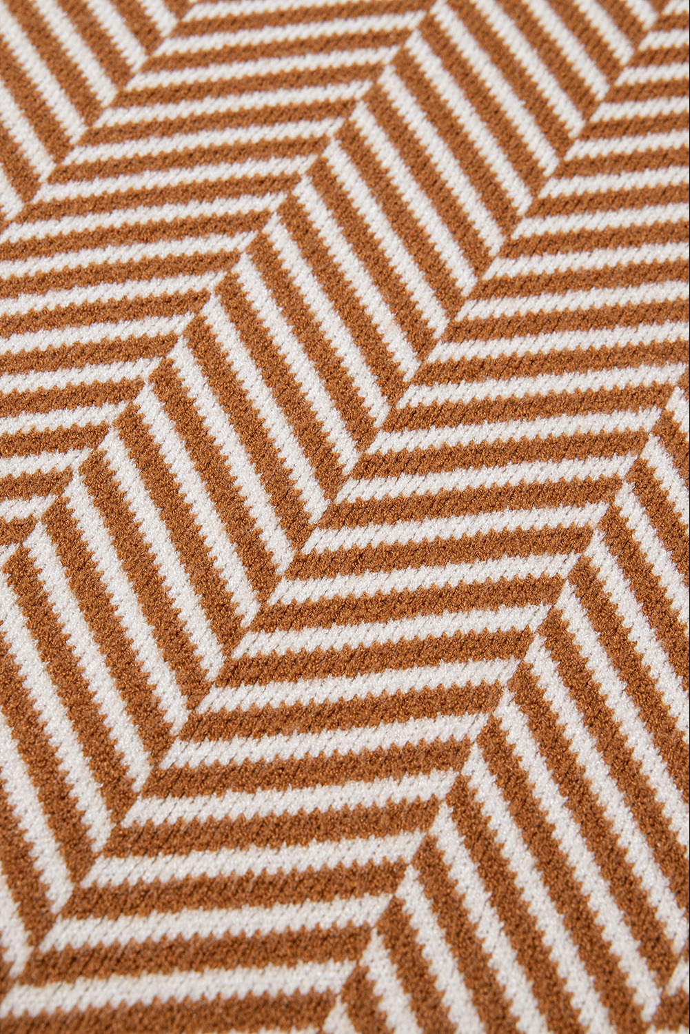 Coffee Stripe Contrast Edge Crew Neck Drop Shoulder Sweater