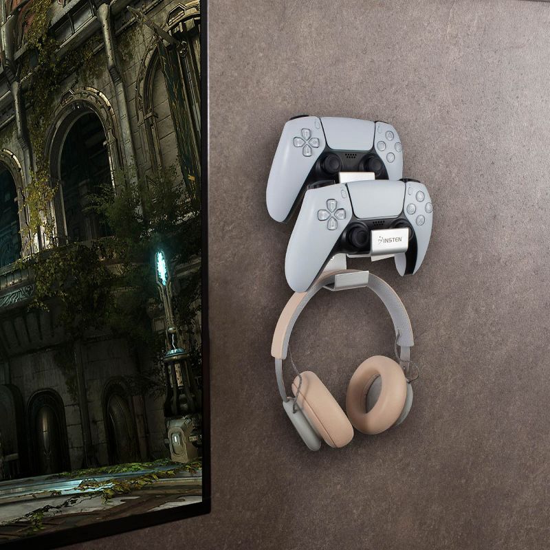 Insten Wall Mount For Gaming Controller & Headphone & Other Gamer Accessories, Aluminum Display Hanger Stand Holder