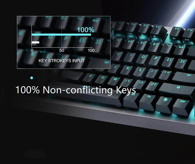 Thunderobot KG5104 Cherry MX Red Mechanical  Gaming Keyboard, N-key Rollover, 10Modes Light Effect Adjustment- Classic Version