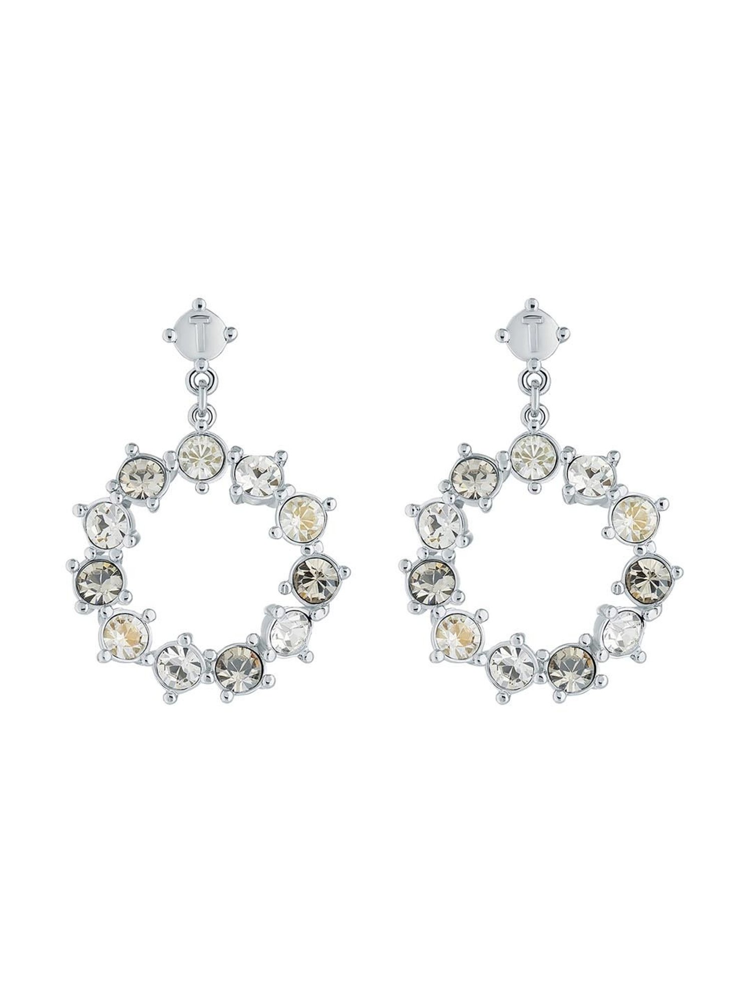 Ted Baker Silver Crissty Large Crystal Drop Earrings