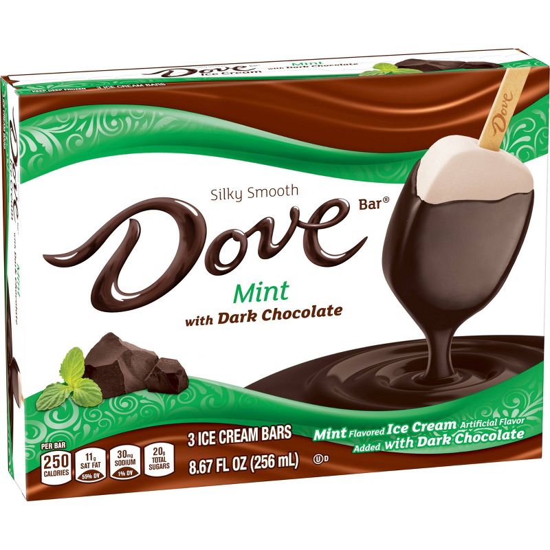 Dove Mint with Dark Chocolate Ice Cream Bars - 3ct