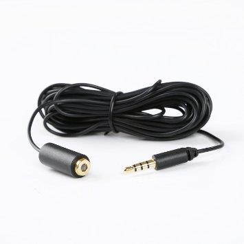 Movo PM10EC6 20-foot (6m) TRRS Female 3.5mm to TRRS Male 3.5mm Microphone Extension Cable for Smartphones