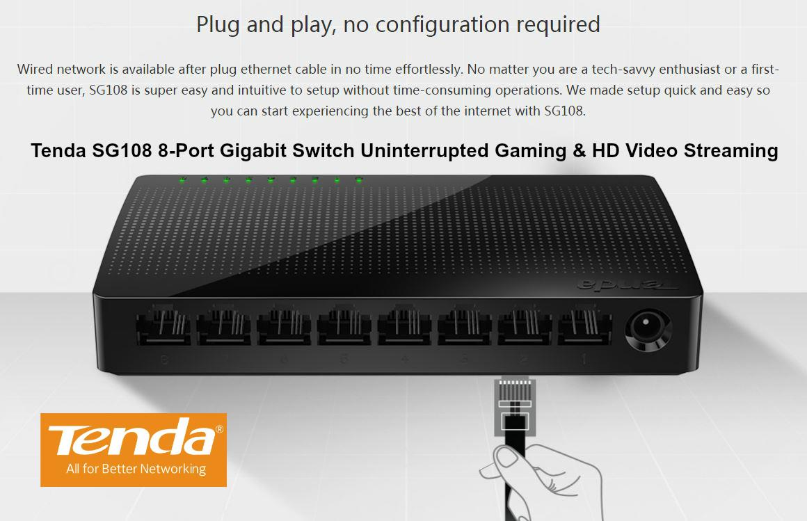 TENDA SG108 8-Port Gigabit Desktop Switch