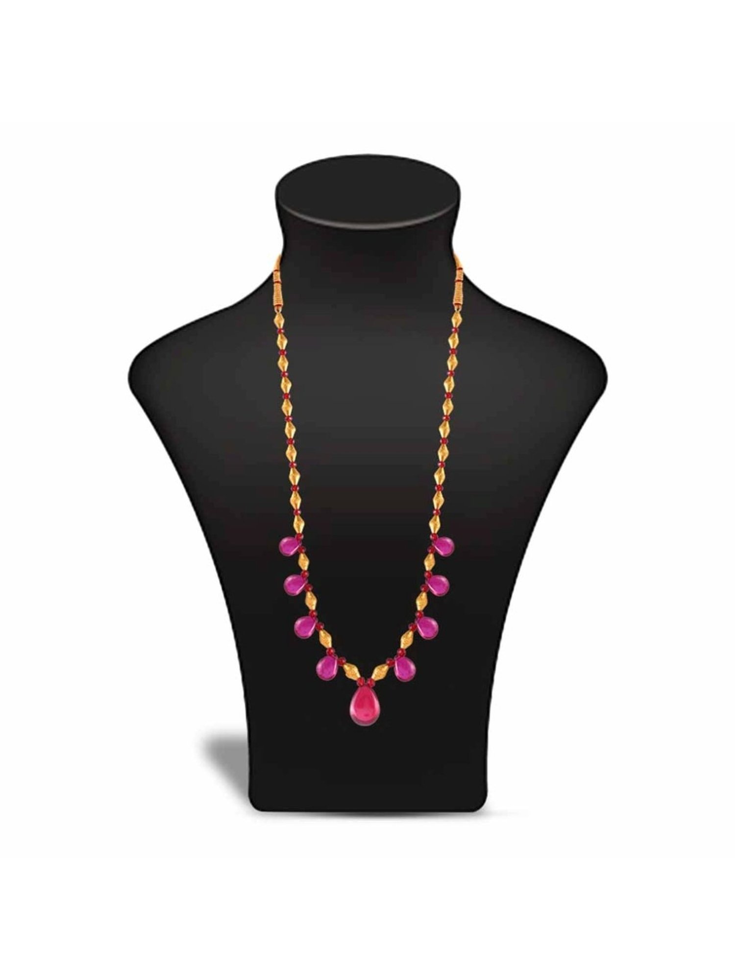 CKC Repouss&iquest; Work Rudraksha Gold Extender Neck Chain: Spiritual Elegance