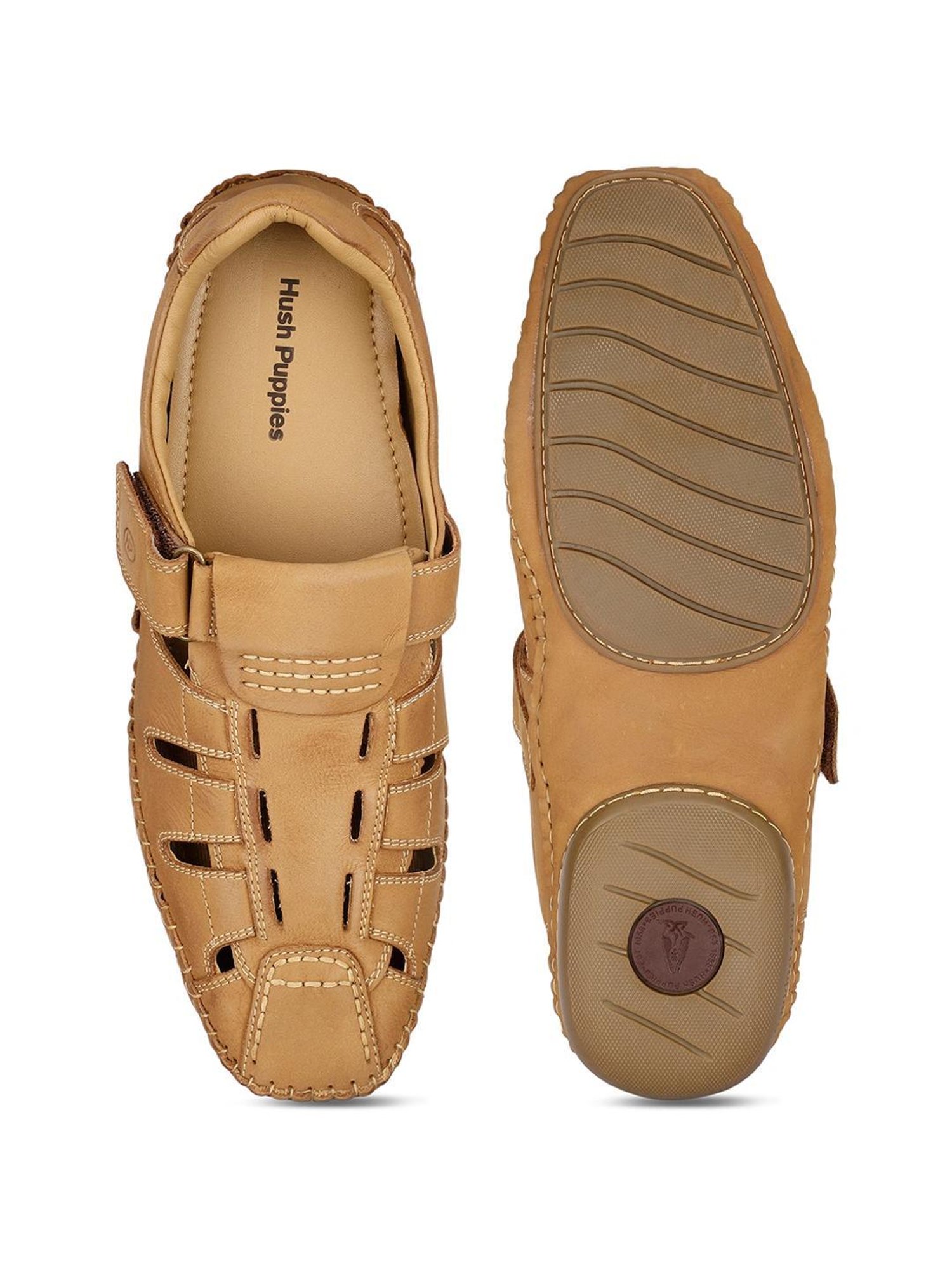 Hush Puppies by Bata Men's CASH 2.0 Tan Fisherman Sandals